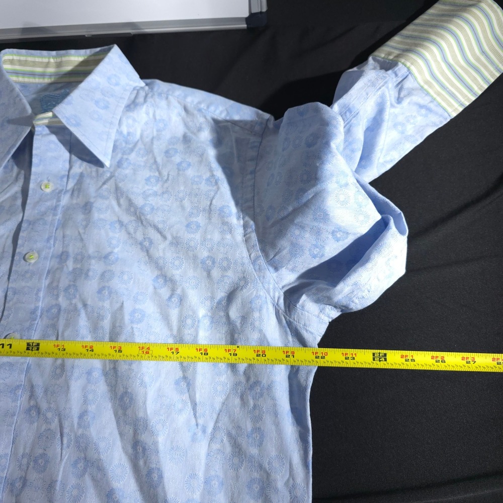 Robert Graham Button Up Shirt Mens Long SleeveBlue Floral Print Large Designer - Picture 4 of 11